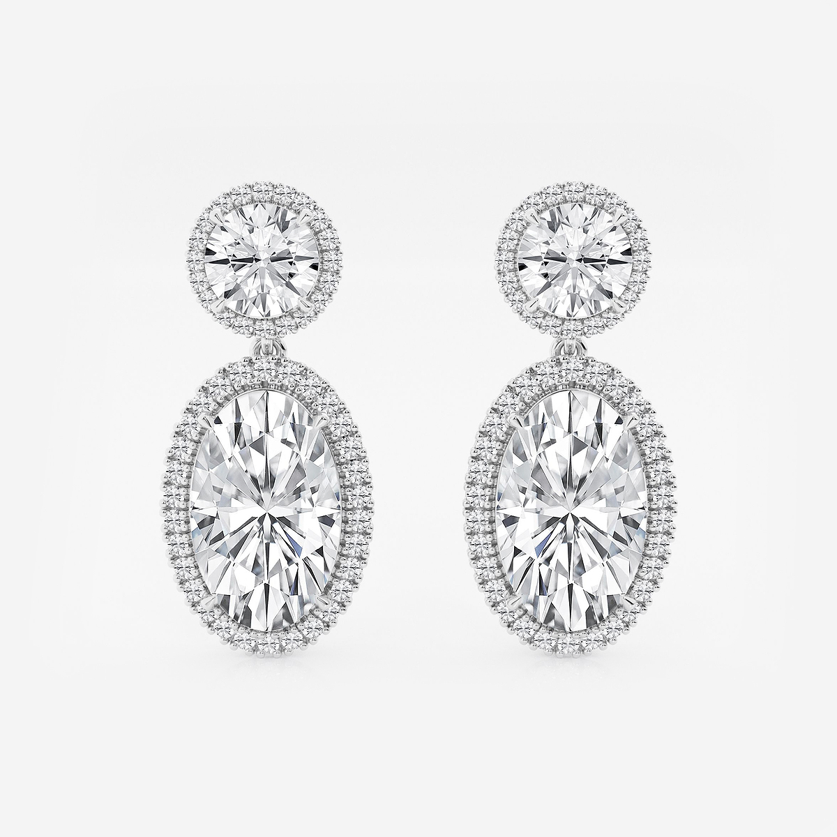 7 ctw Oval Lab Grown Diamond Drop Earrings